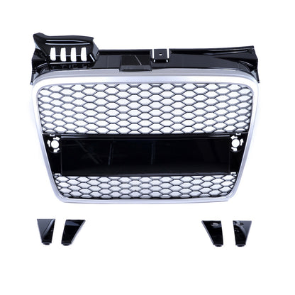 Sport Kühlergrill Silber Hochglanz Schwarz AUDI A4 B7 Limousine Avant 2004-2008 RS Style