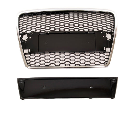 Sport Kühlergrill Chrom Glänzend Schwarz für AUDI A6 C6 Limousine Avant 2004-2008 RS Style