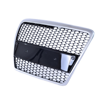 Sport Grill Silber Hochglanz Schwarz für AUDI A6 C6 4F Limousine Avant 2004-2008 RS Style