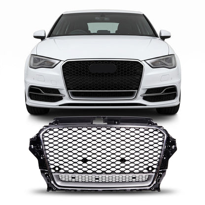 Sportgrill Chrom & Hochglanz Schwarz passend für Audi A3 8V 2012-2016