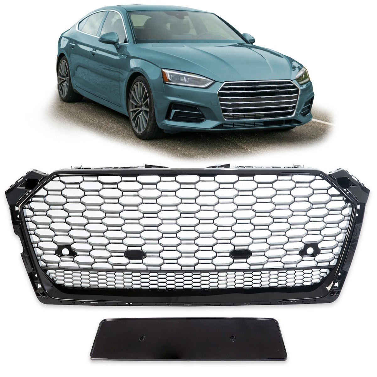 Kühlergrill Hochglanz Schwarz passend für Audi A5 F5 2016-2020