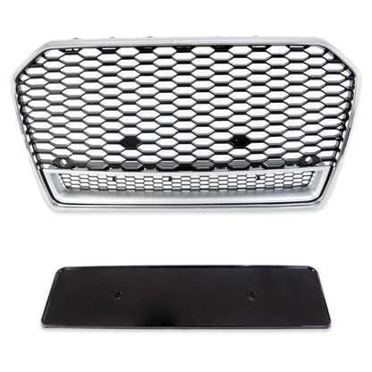 Sportgrill Silber & Hochglanz Schwarz passend für Audi A6 C7 4G 2015-2018
