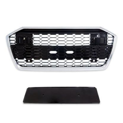 Silber Sportgrill passend für Audi A6 C8 4A Limousine Avant 2018-2024