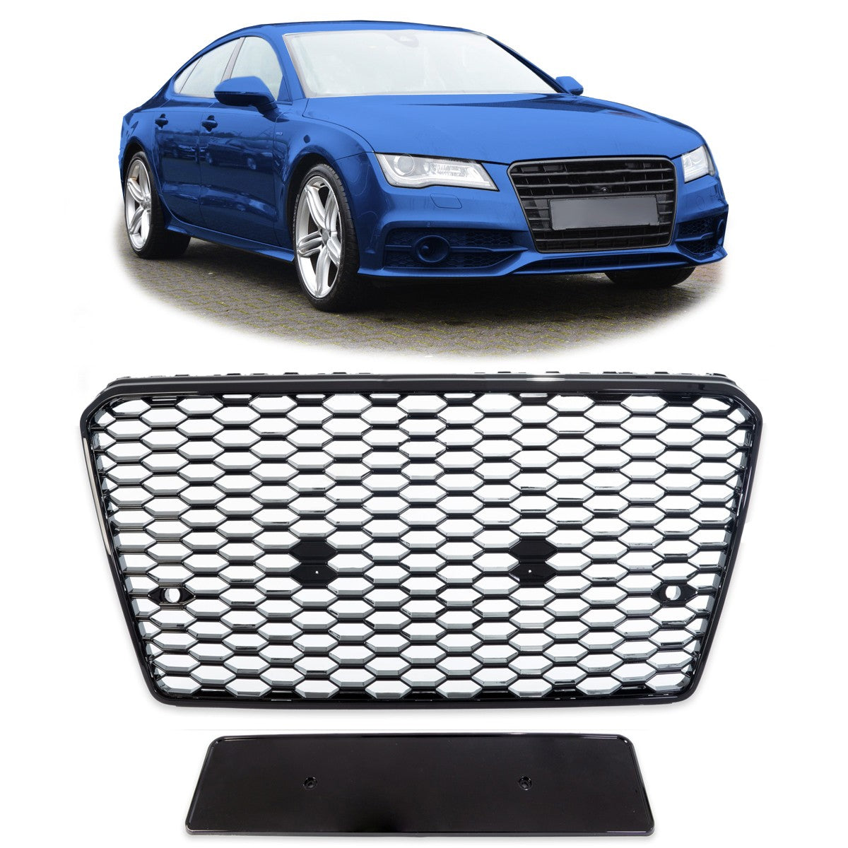 Hochglanz Schwarz Sportgrill passend für Audi A7 4G Sportback 2010-2014
