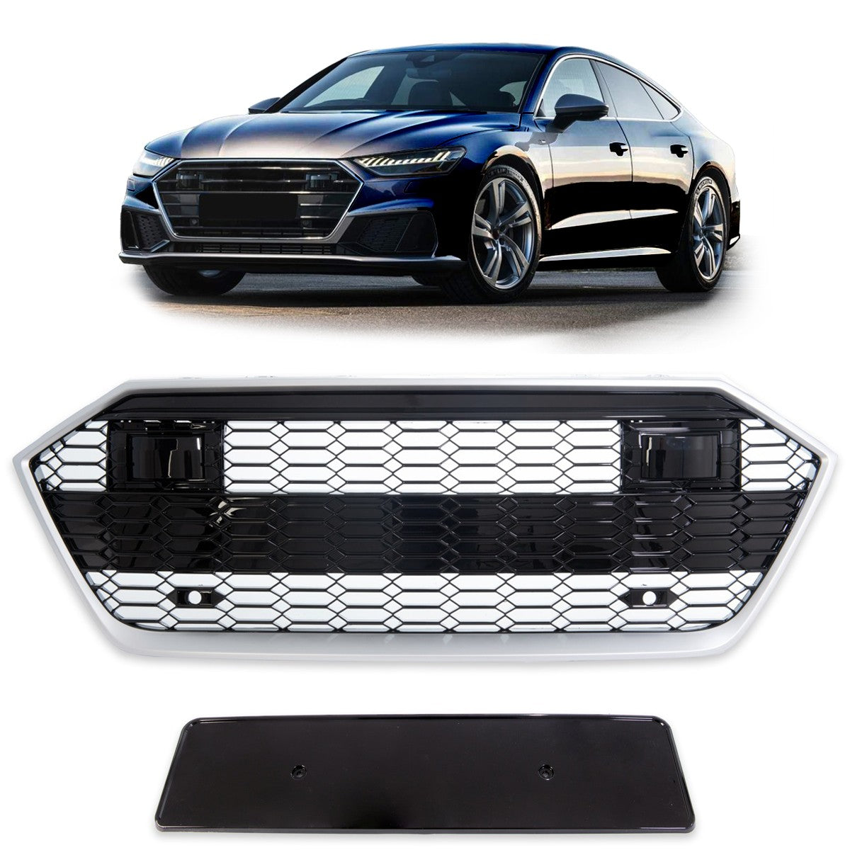 Sportgrill Silber passend für Audi A7 4K Sportback 2018-2024