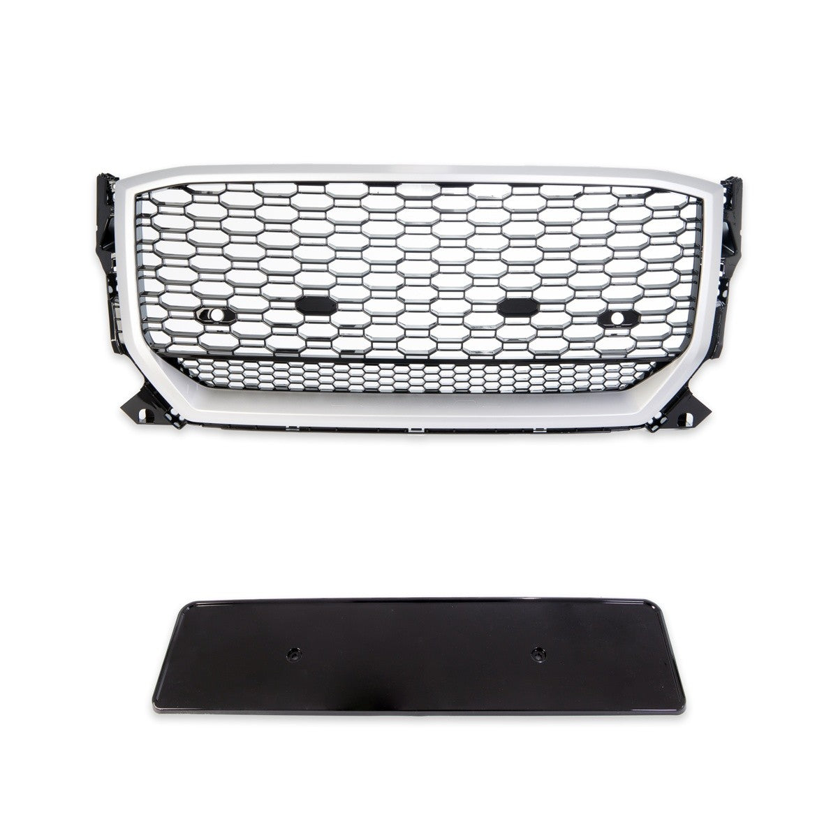 Sportgrill Silber & Hochglanz Schwarz passend für Audi Q2 GA 2016-2020