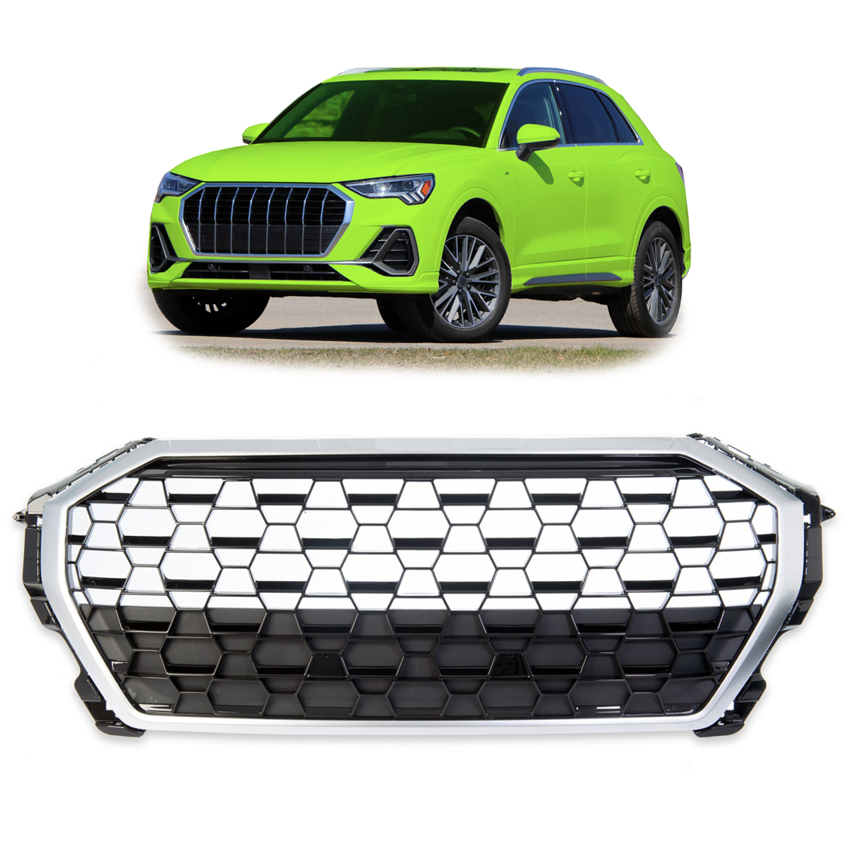 Sportgrill Silber passend für Audi Q3 F3 SUV Sportback 2018->>