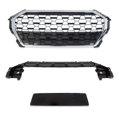 Sportgrill Chrom & Hochglanz Schwarz passend für Audi Q3 F3 SUV 2019-