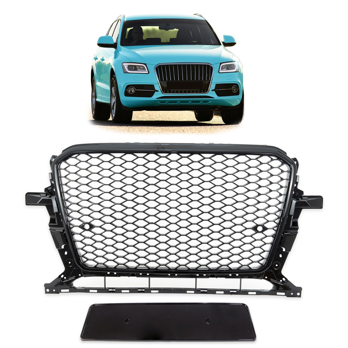 Hochglanz Schwarz Kühlergrill passend für Audi Q5 8R Facelift 2012-2017