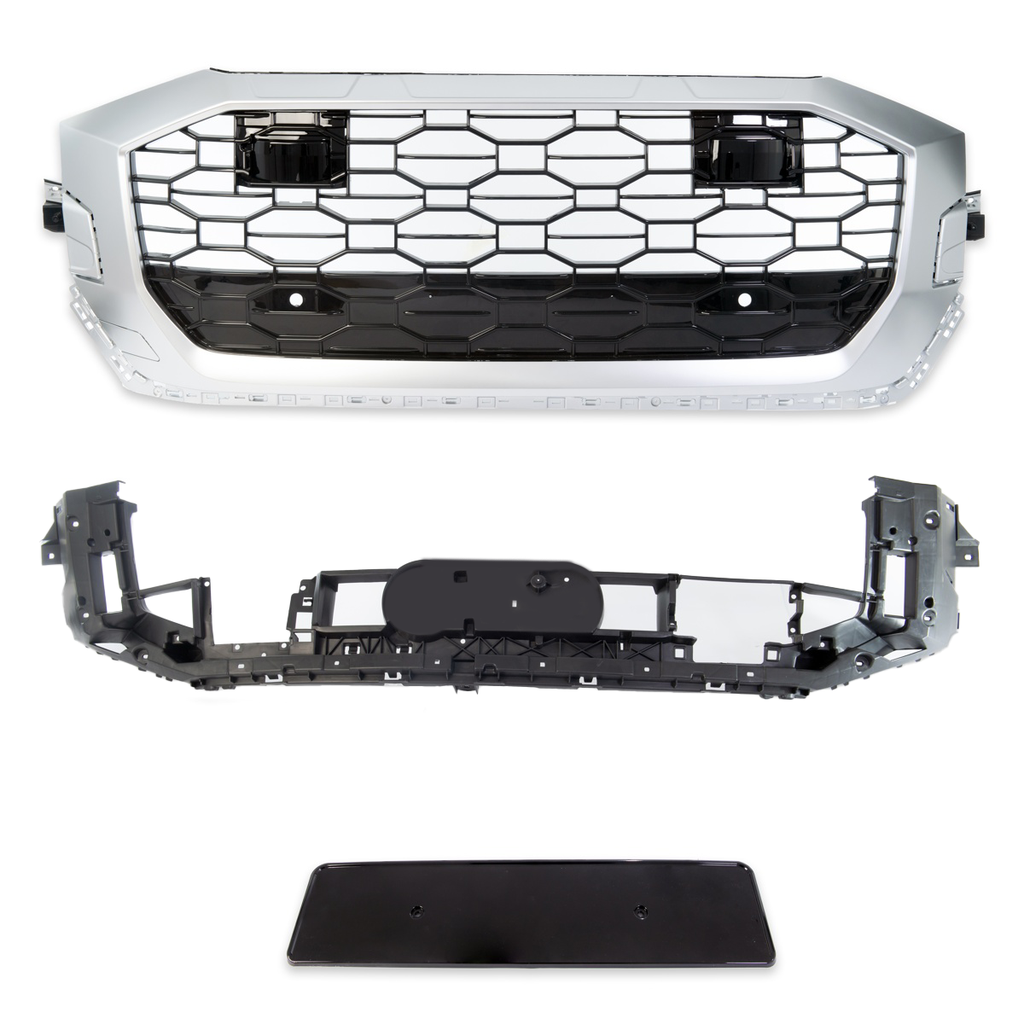Sport Grill Silber Matt Glänzend Schwarz AUDI Q8 4M 2019 RS Style