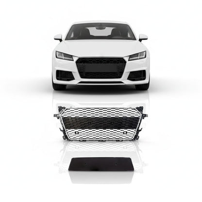 Kühlergrill Silber Hochglanz Schwarz Gitter passend für Audi TT 8S FV 2014-2018