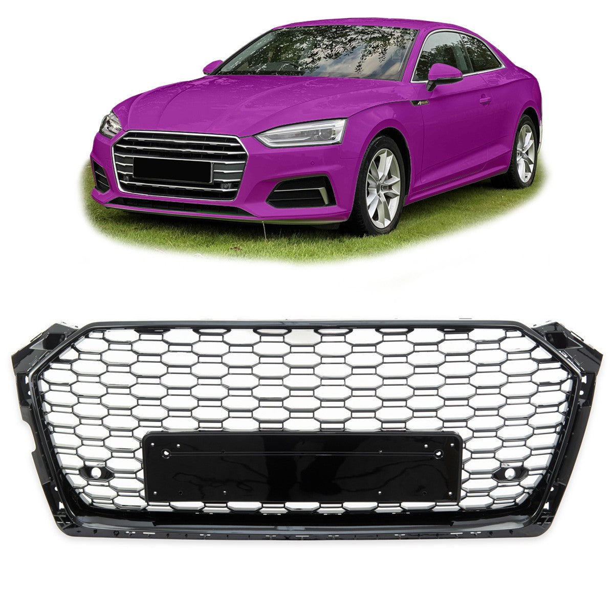 Kühlergrill Hochglanz Schwarz passend für Audi A5 F5 2016-2020