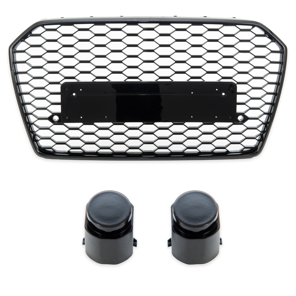 Kühlergrill Gloss Black für AUDI A6 C7 4G Limousine Avant Facelift 2015-2018 GRIAU0109