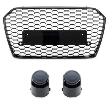 Kühlergrill Gloss Black für AUDI A6 C7 4G Limousine Avant Facelift 2015-2018 GRIAU0109