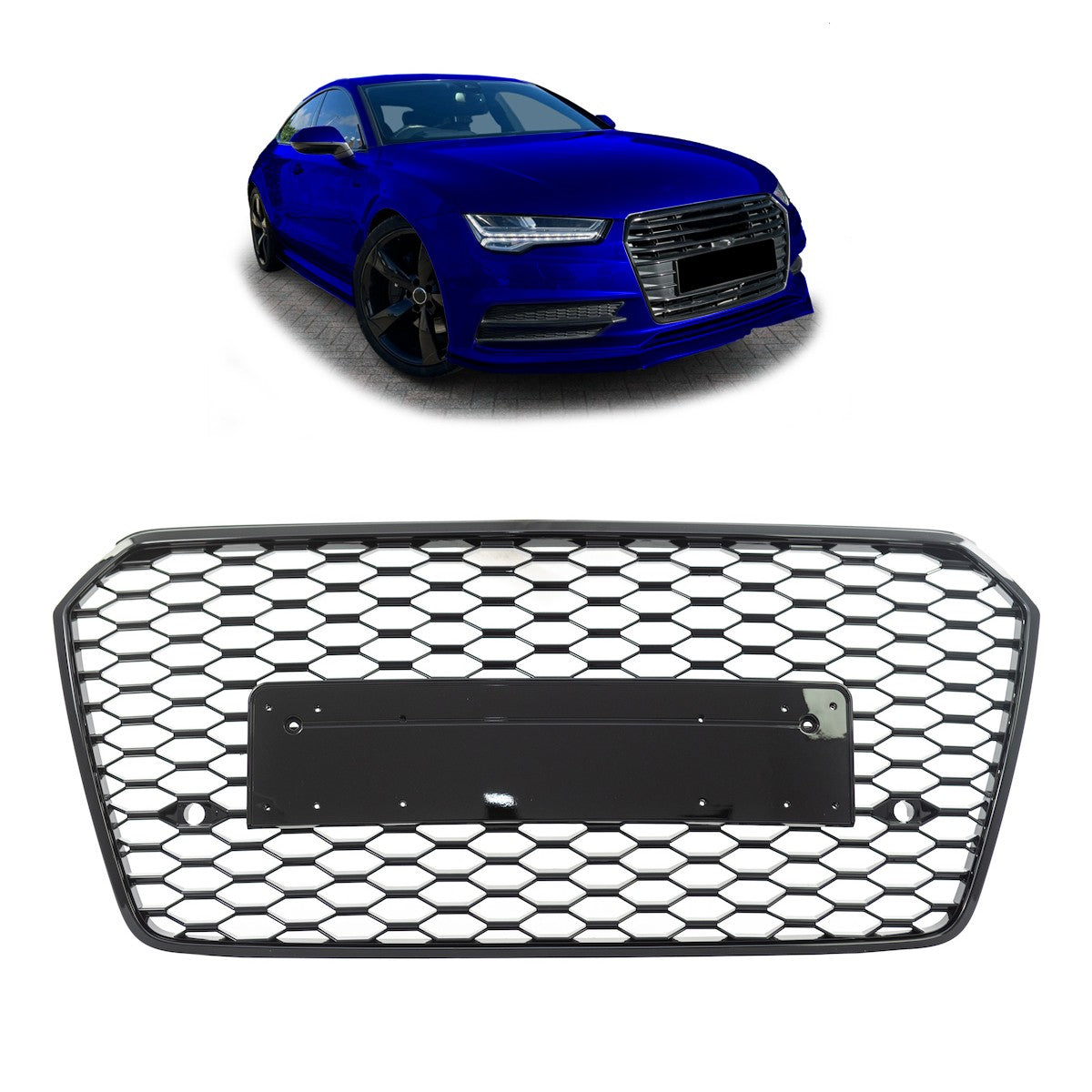 Sportgrill Hochglanz Schwarz passend für Audi A7 4G Sportback 2015-2018