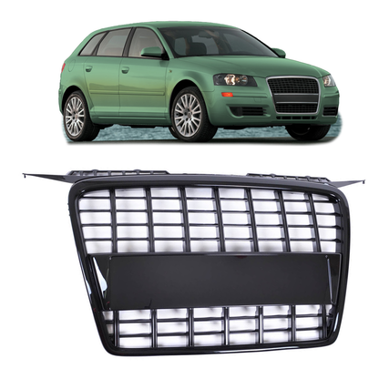 Sportgrill Hochglanz Schwarz passend für Audi A3 8P 2005-2008