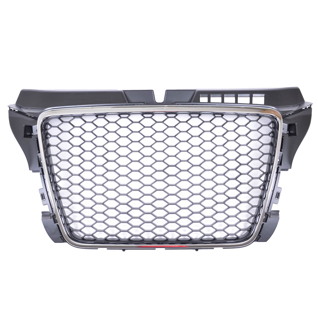 Sport Kühlergrill Chrom-Schwarz passend für AUDI A3 Sportback Hatchback Cabrio Facelift 2008-2012 RS Style W/O PDC