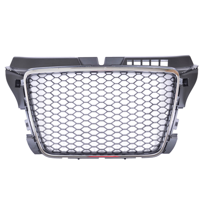 Sport Kühlergrill Chrom-Schwarz passend für AUDI A3 Sportback Hatchback Cabrio Facelift 2008-2012 RS Style W/O PDC