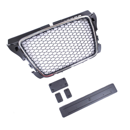 Sport Kühlergrill Chrom-Schwarz passend für AUDI A3 Sportback Hatchback Cabrio Facelift 2008-2012 RS Style W/O PDC
