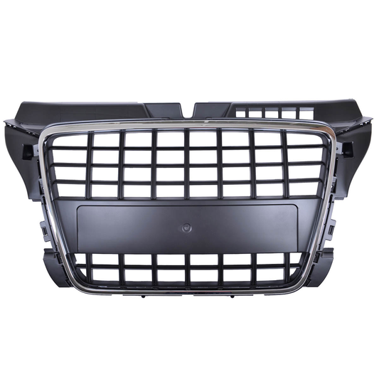 Sport Kühlergrill Chrom Schwarz für AUDI A3 8P Sportback Hatchback Cabrio Facelift 2008-2012 Ohne PDC