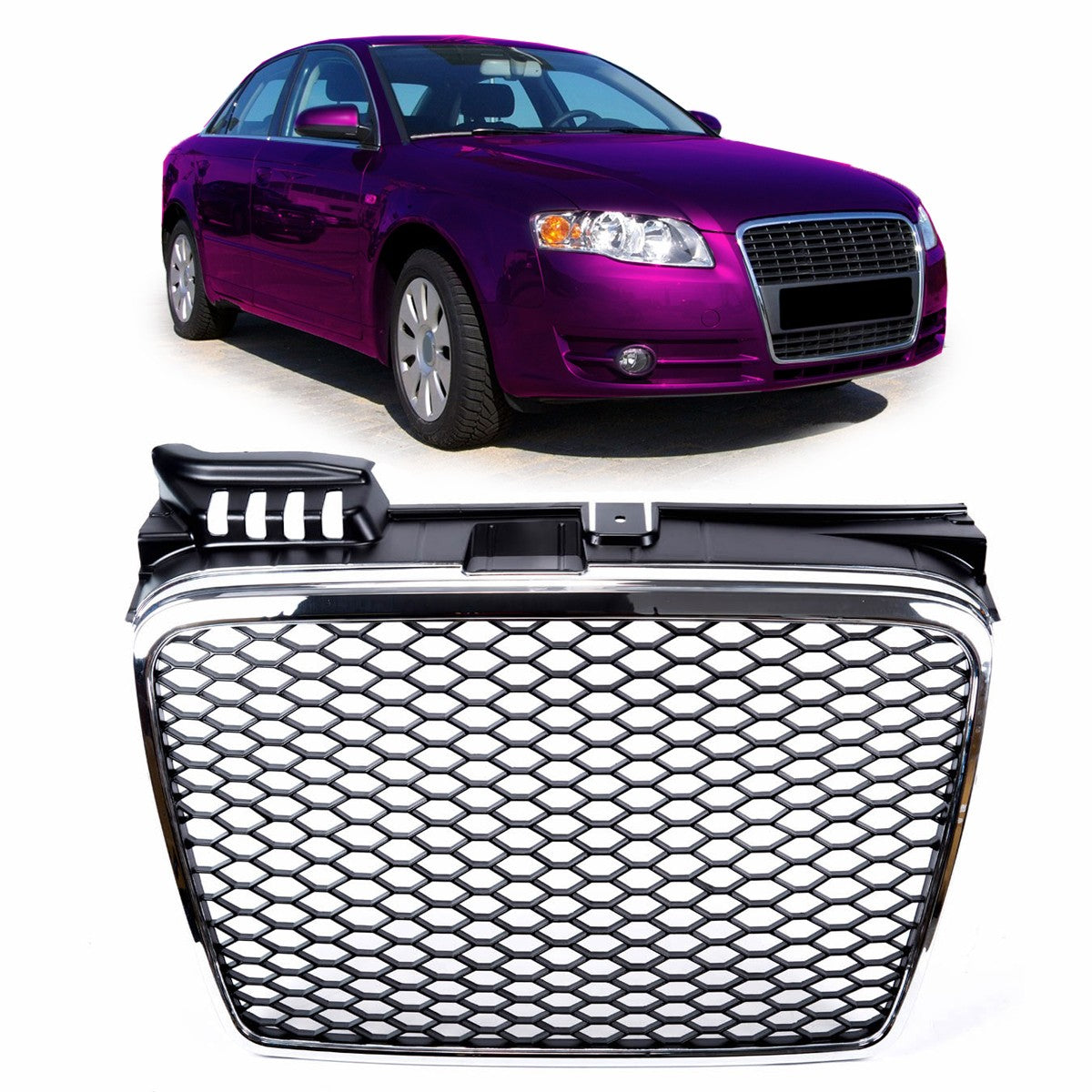 Kühlergrill Chrom & Schwarz passend für Audi A4 B7 2004-2008