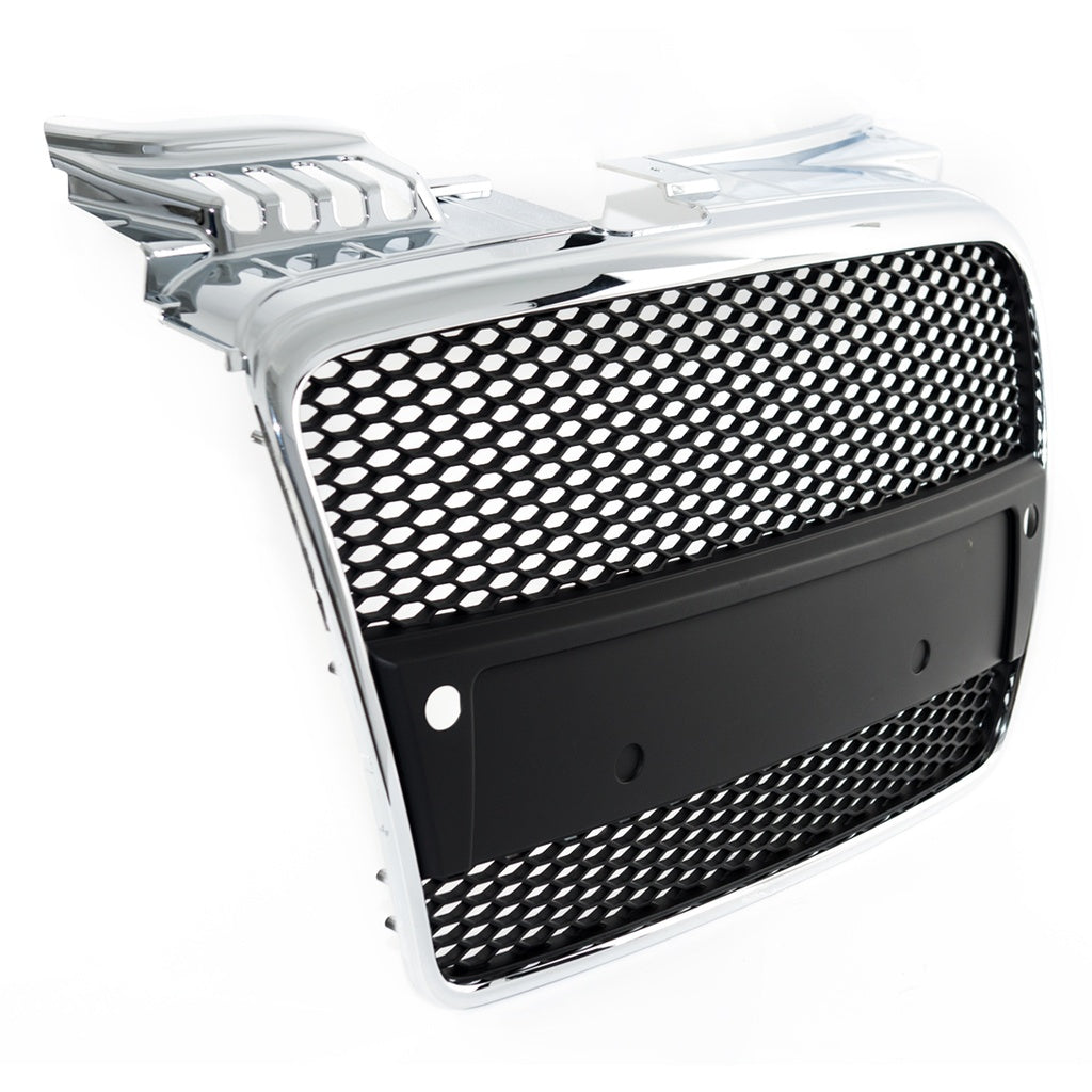 Sport Kühlergrill Chrom & Schwarz für AUDI A4 B7 Limousine Avant 2004-2008 mit PDC RS Style