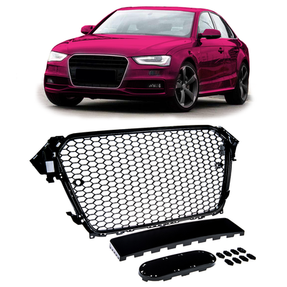 Frontgrill Hochglanz Schwarz passend für Audi A4 B8 8K Facelift 2013-2016