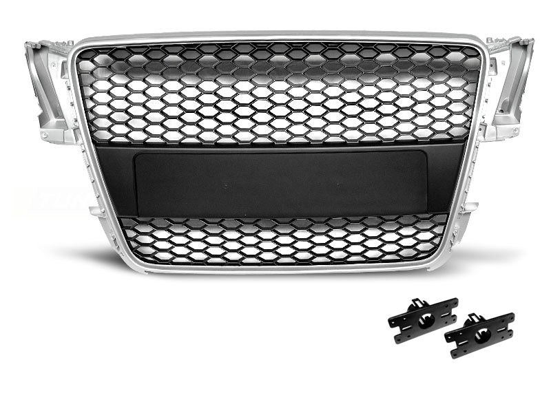 Sport Kühlergrill Silber Schwarz für AUDI A5 (8T) Coupe Cabrio Sportback 2007-2011 RS Stil