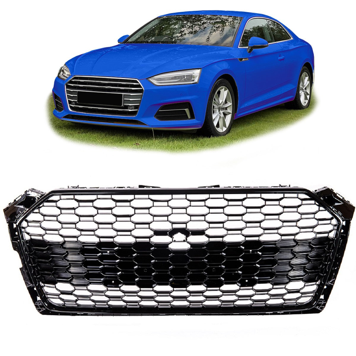 Sportgrill Hochglanz Schwarz passend für Audi A5 F5 2016-2019