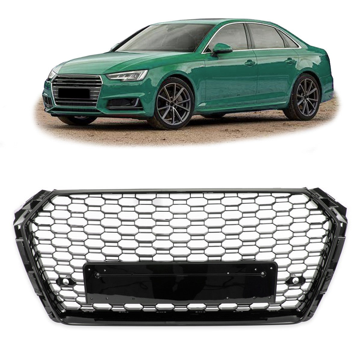 Frontgrill Hochglanz Schwarz passend für Audi A4 B9 8W 2015-2019