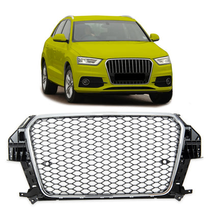 Kühlergrill Chrom Hochglanz Schwarz passend für Audi Q3 8U 2011-2014