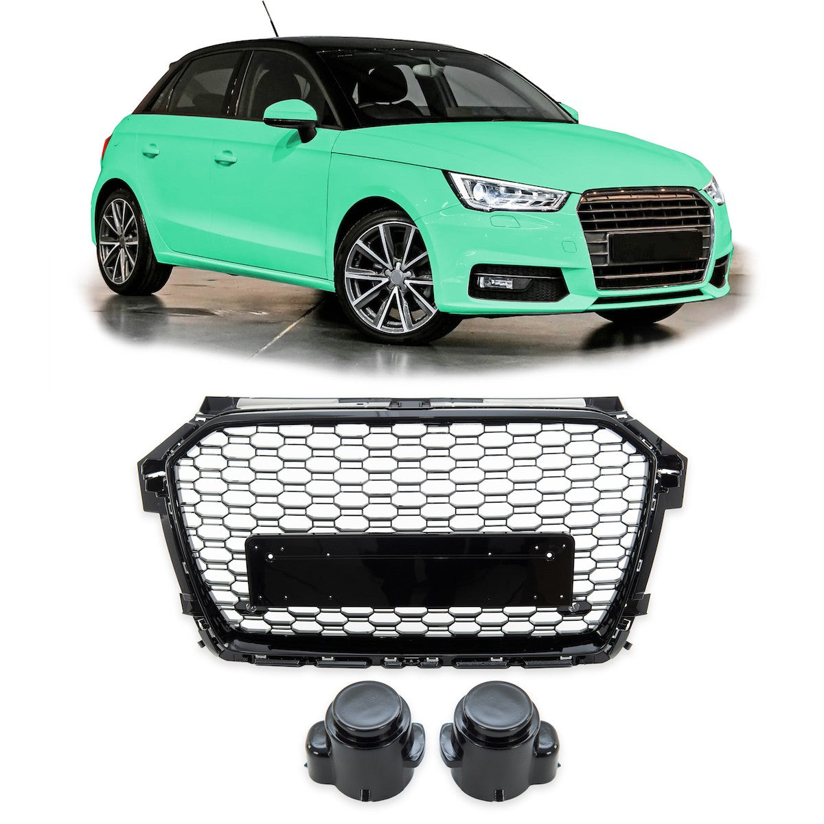 Kühlergrill Hochglanz Schwarz passend für Audi A1 8X Sportback 2015-2018
