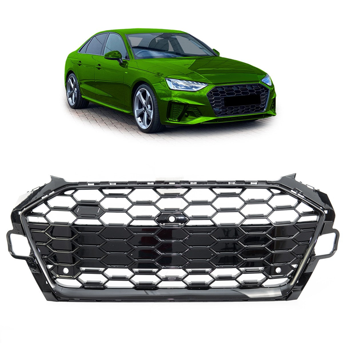 Kühlergrill Silber & Schwarz passend für Audi A4 B9 8W Facelift 2019-2023