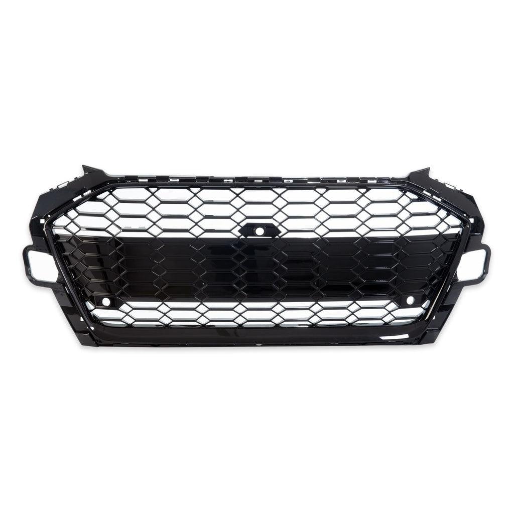 Sport Kühlergrill Glänzend Schwarz mit Kamera für AUDI A4 B9 (8W) Limousine Avant Facelift 2019-2023 RS Style