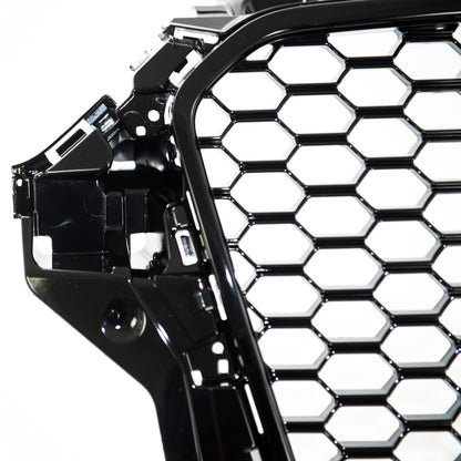 Sportgrill Glänzend Schwarz ohne PDC für AUDI A3 (8V) 2012-2016 RS Style, Limousine, Sportback, Cabrio, Schrägheck, Vor-Fa...