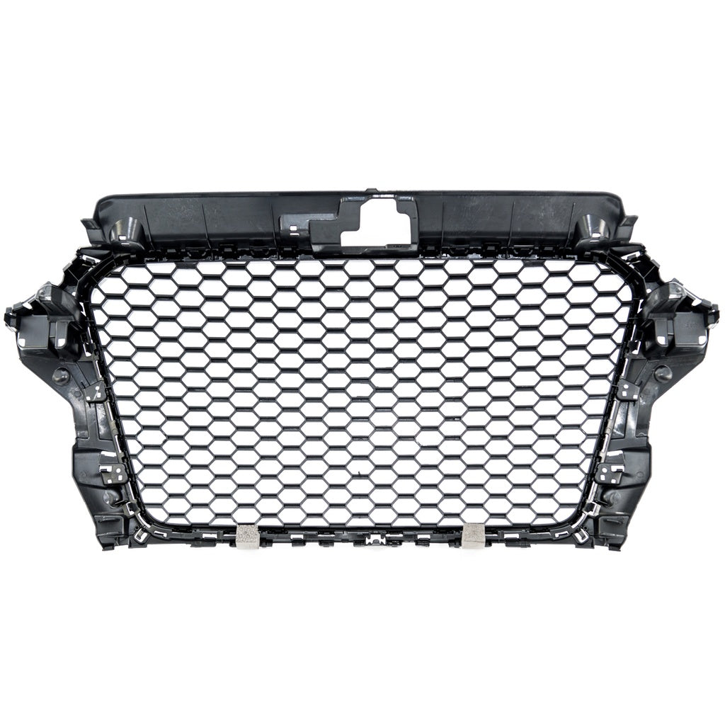 Sportgrill Glänzend Schwarz ohne PDC für AUDI A3 (8V) 2012-2016 RS Style, Limousine, Sportback, Cabrio, Schrägheck, Vor-Fa...