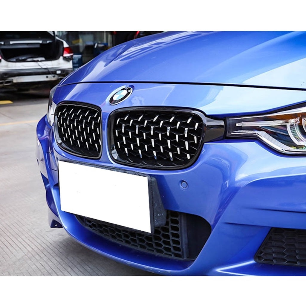 Sport Kühlergrill Glanzschwarz Chrom für BMW 3 F30 Limousine F31 Touring 2011-2019