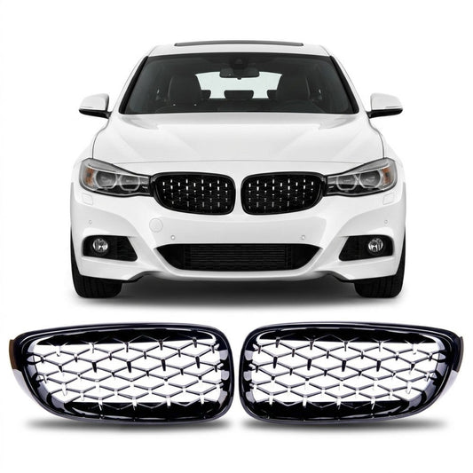 Frontgrill Hochglanz Schwarz & Chrom passend für BMW 3 Gran Turismo (F34) 2013-2020