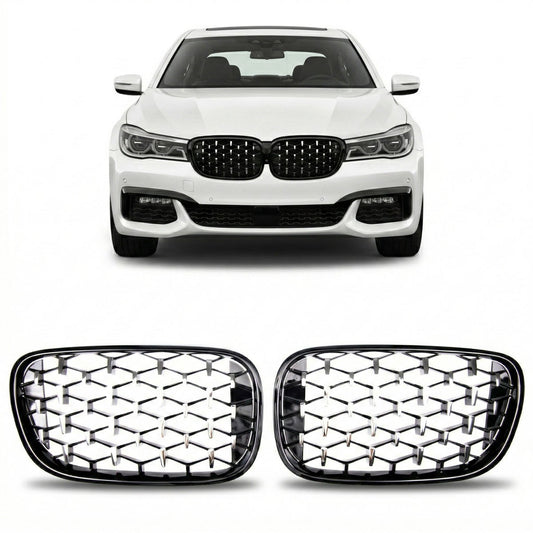 Sport Grill Hochglanz Schwarz & Chrom passend für BMW 7er (G11 G12) 2015-2019