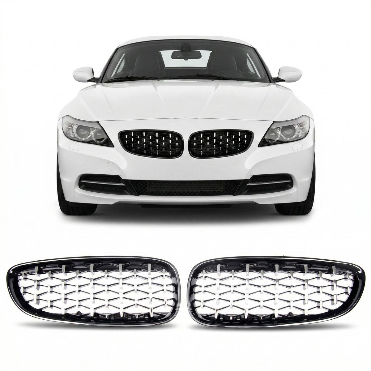 Hochglanz Schwarz & Chrom Sportgrill passend für BMW Z4 (E89) 2009-2016