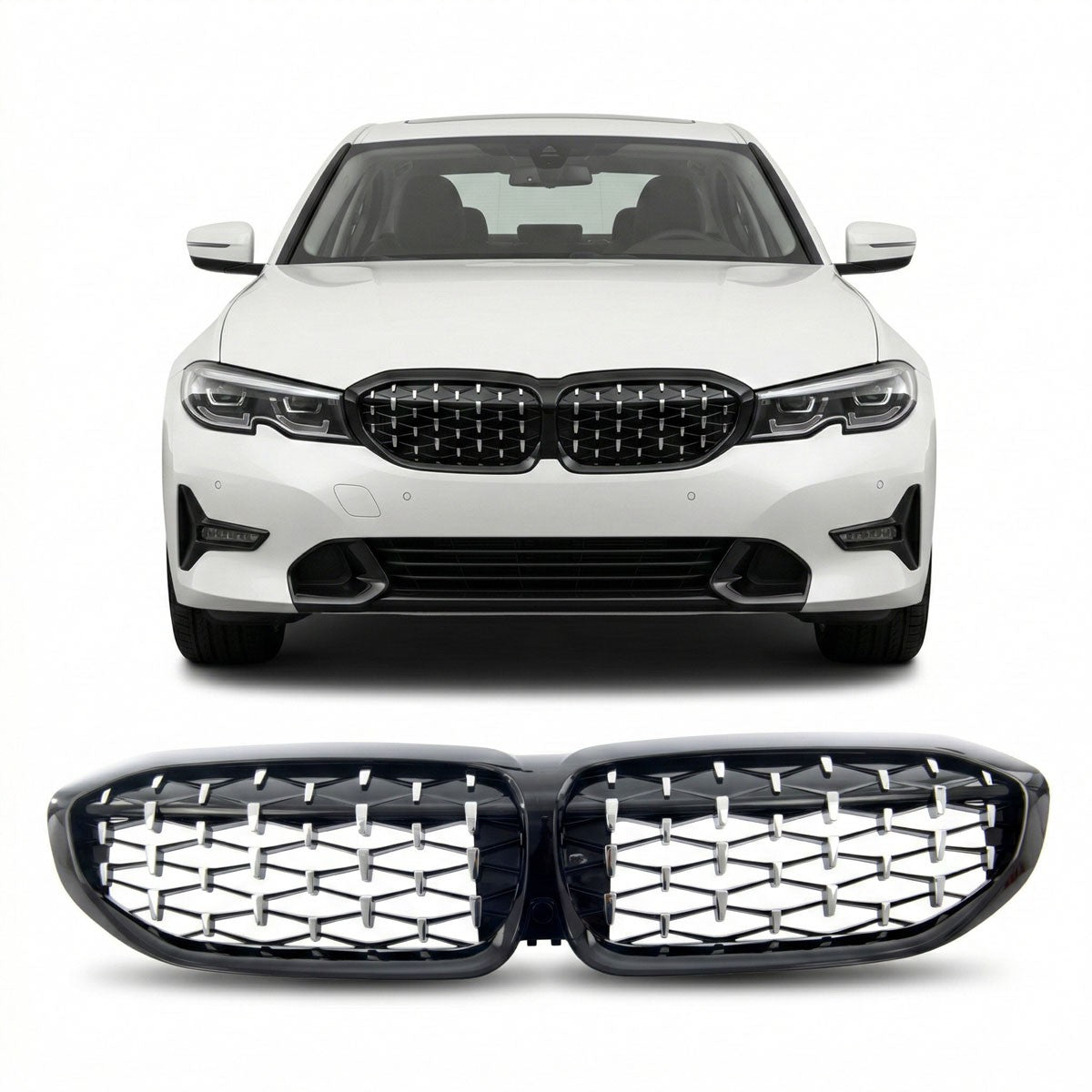 Hochglanz Schwarz Chrom Frontgrill passend für BMW 3er G20 G21 2019-2022
