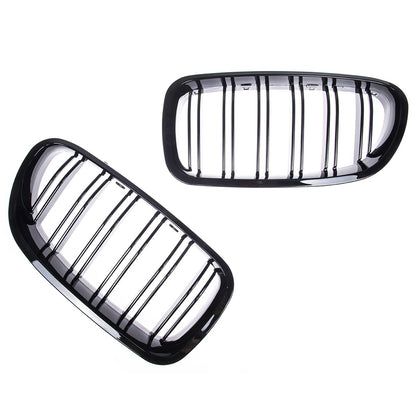 Hochglanz Schwarzer Kühlergrill Dual Line passend für BMW 5er F10 F11 2010-2017