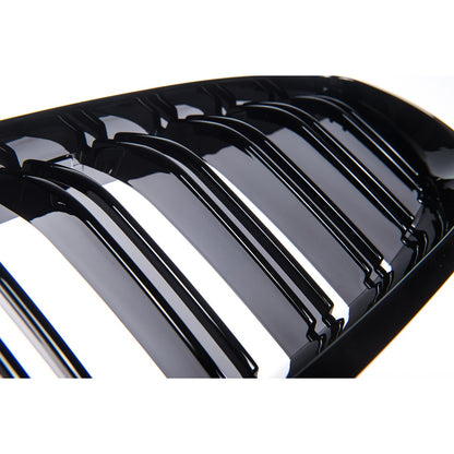 Hochglanz Schwarzer Kühlergrill Dual Line passend für BMW 5er F10 F11 2010-2017