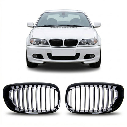 Kühlergrill Hochglanz Schwarz passend für BMW 3er E46 Coupé Cabrio 2003-2007