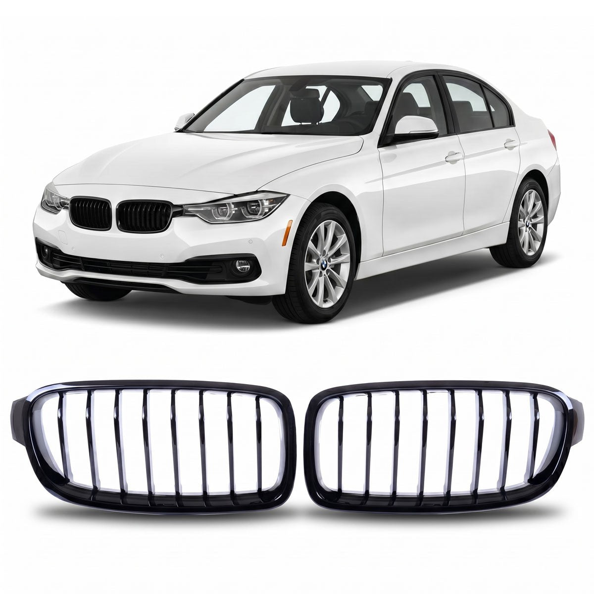 Kühlergrill Hochglanz Schwarz passend für BMW 3er F30 F31 2011-2019