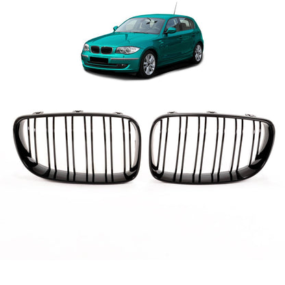 Sportgrill Hochglanz Schwarz Doppellinie passend für BMW 1er E81-E88 2007-2012