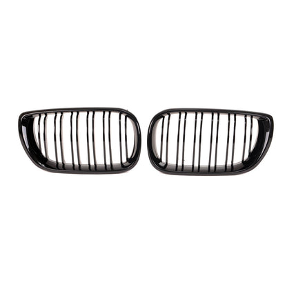 Kühlergrill Hochglanz Schwarz Doppel-Linie passend für BMW 3er E46 2001-2005