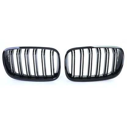 Frontgrill Hochglanz Schwarz Doppelreihe passend für BMW X5 E70 X6 E71 2007-2013