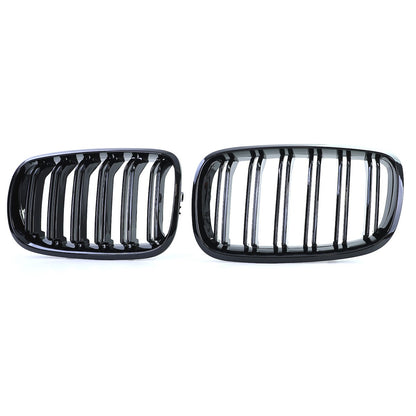 Frontgrill Hochglanz Schwarz Doppelreihe passend für BMW X5 E70 X6 E71 2007-2013