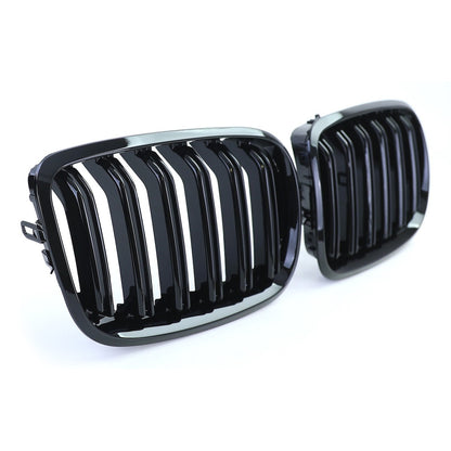 Frontgrill Hochglanz Schwarz Doppelreihe passend für BMW X5 E70 X6 E71 2007-2013